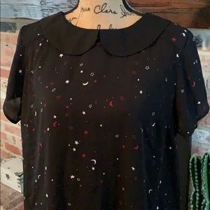 Torrid sky and moon collared blouse